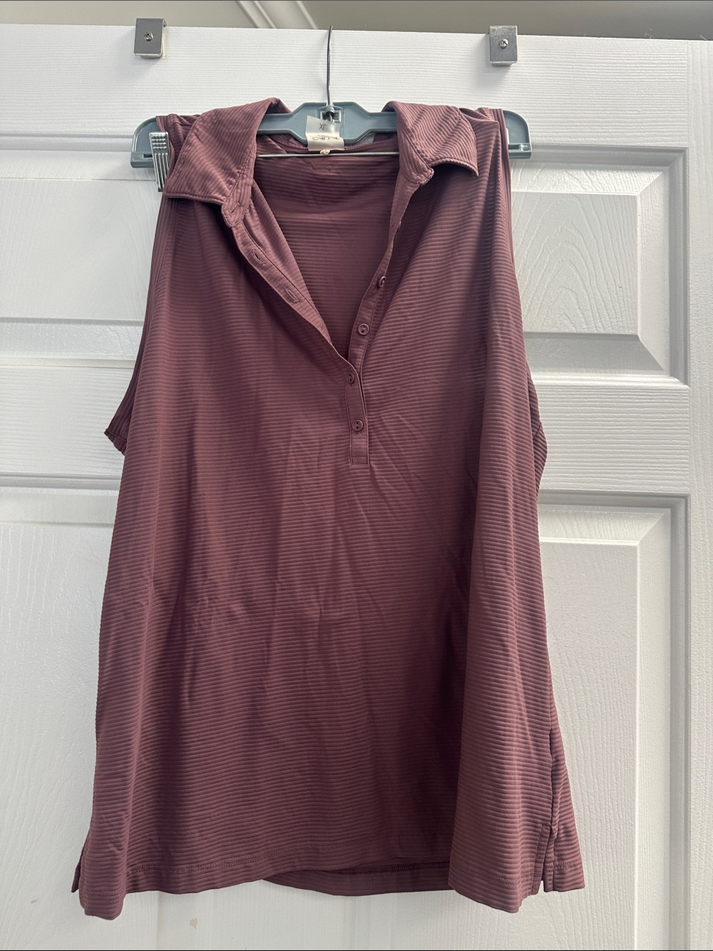 CALIA by Carrie Underwood Sleeveless Polo Tank in Dusty Plum